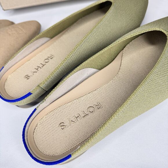 Rothy's Sz 7.5 M Cedar Demi Mule Slide Shoes Textile Upper Flats Women Green - Picture 4 of 9